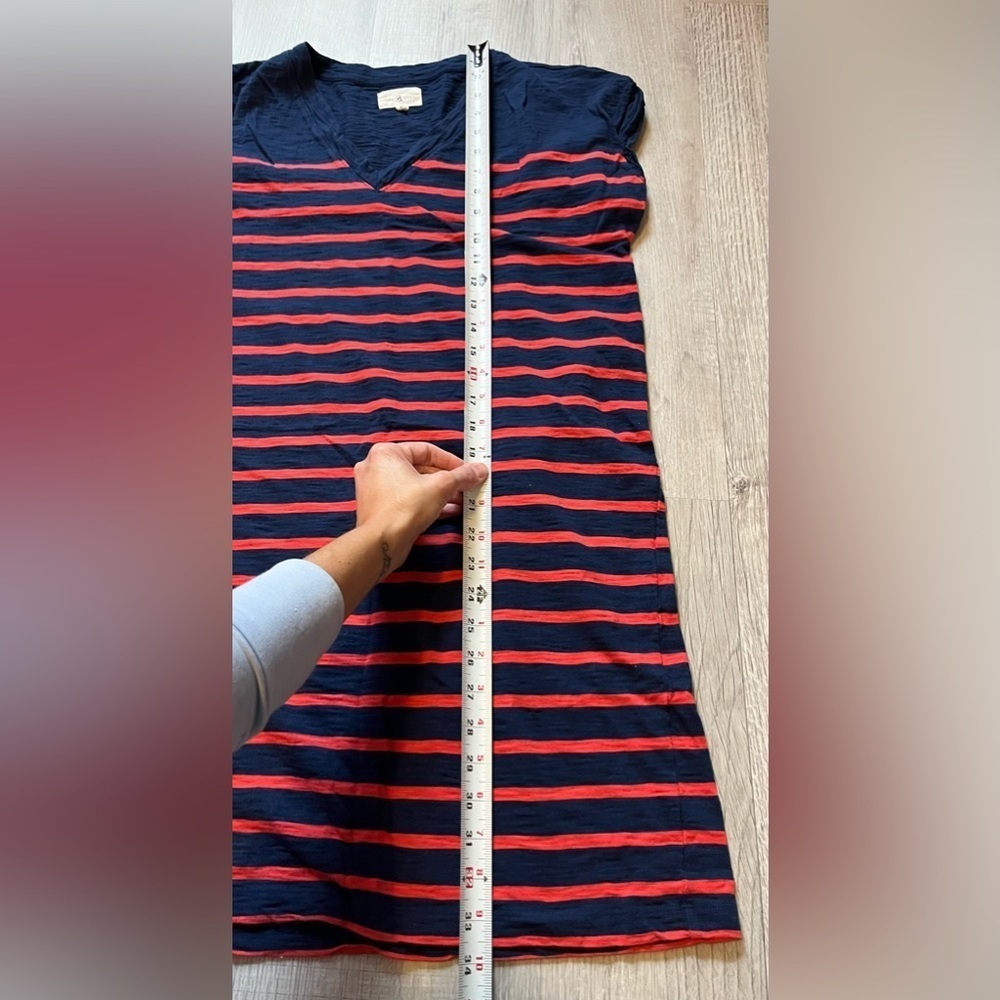 Lou & Grey short sleeve striped shirt dress size M - Picture 4 of 8